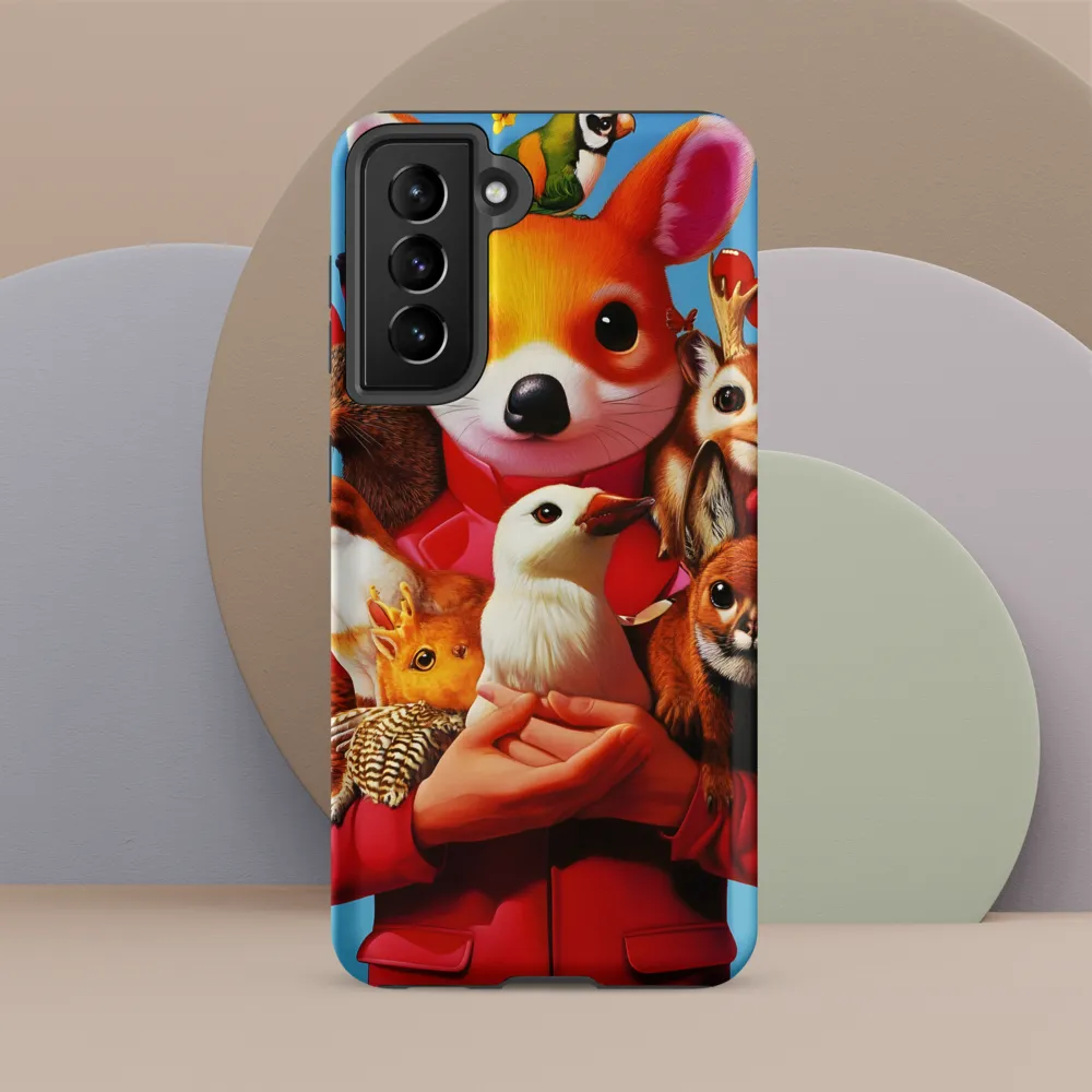 Harmony in Whimsy: A Modern Animal Ensemble | Phone Case |  S21 FE | Tough Case | Matte