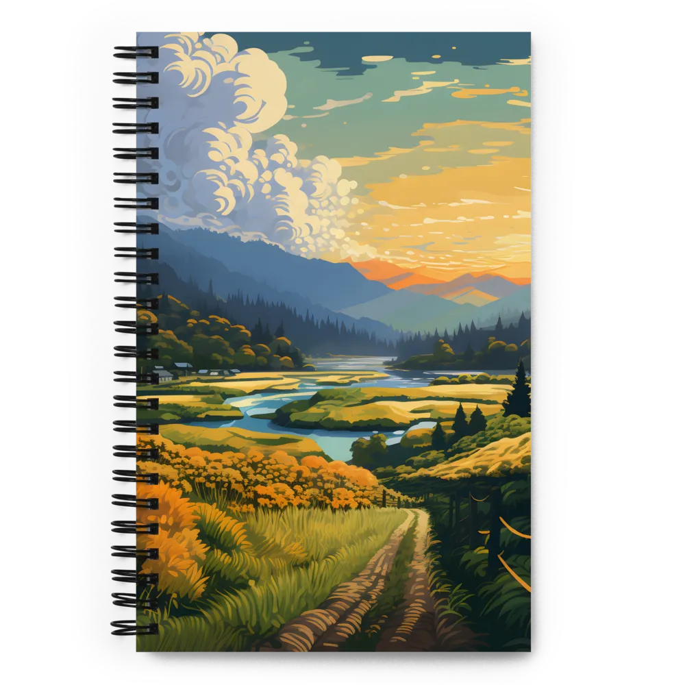 Tranquil Valley at Dusk | Spiral Notebook