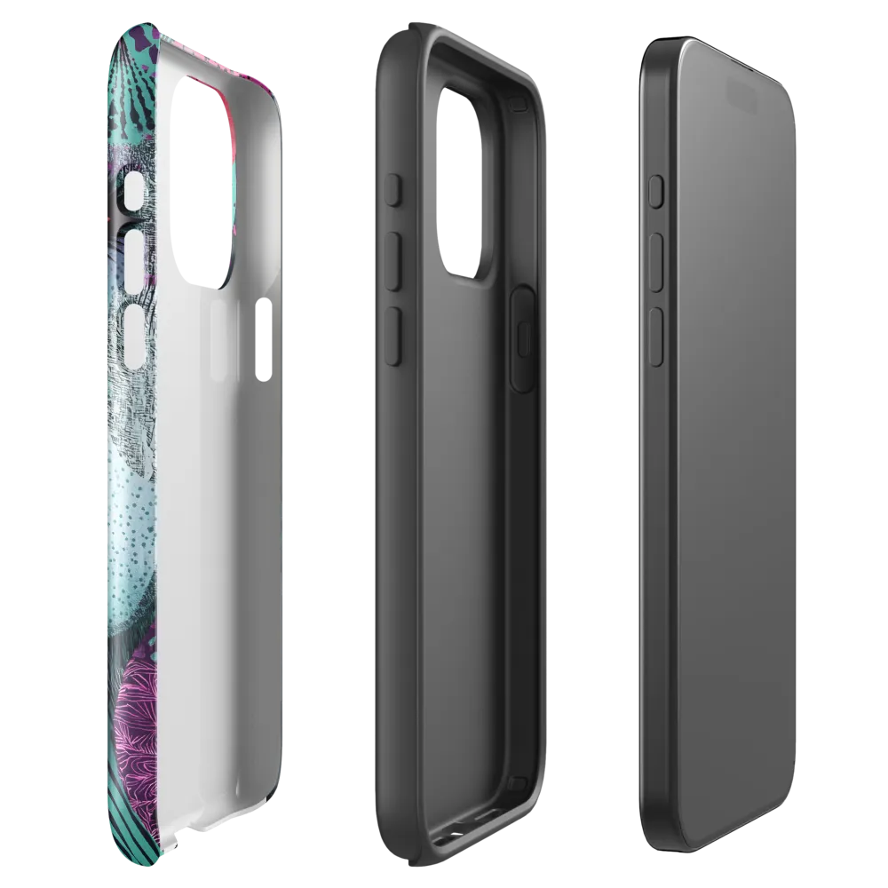 Mystical Beauty in Blue and Pink | Phone Case |  15 Pro Max | Tough Case | Glossy