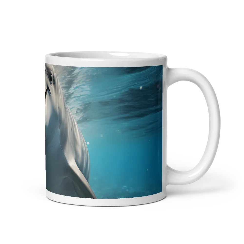 Beneath the Waves: A Dolphin's Dance | Mug with White inside | 11 oz