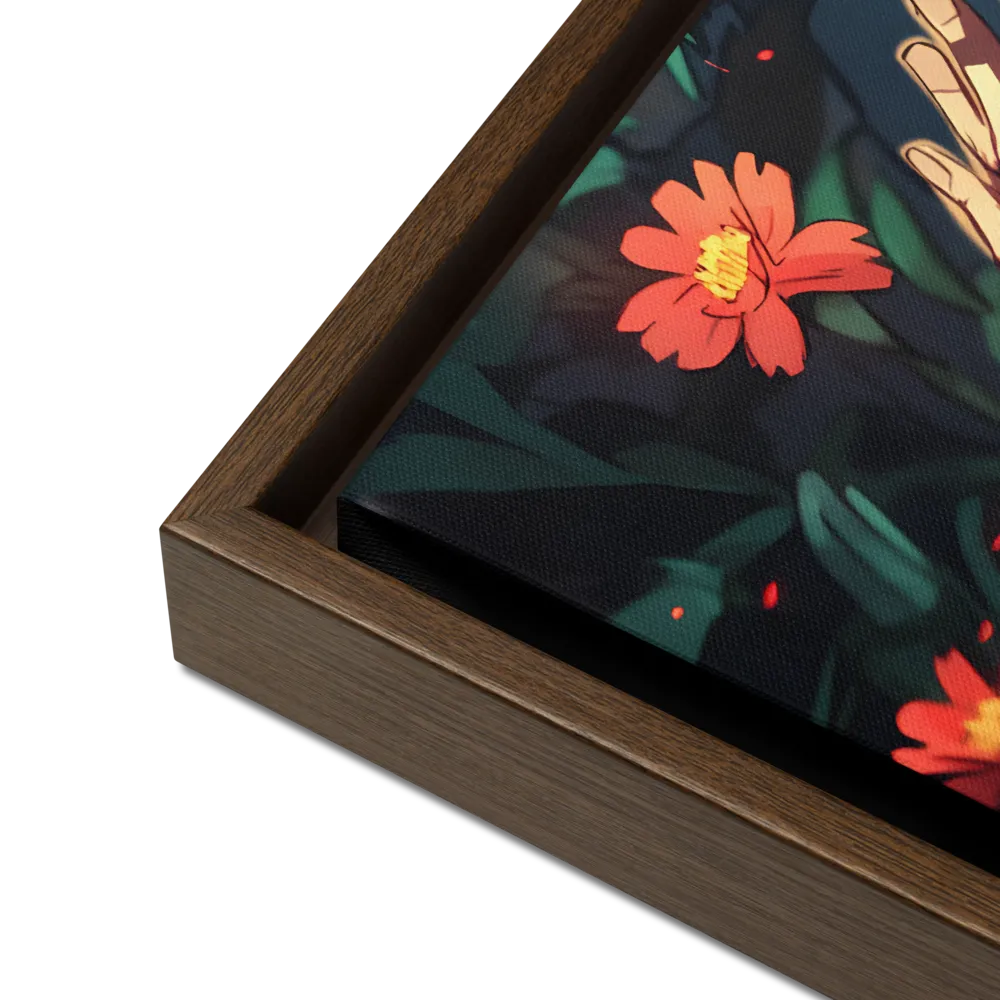 Whispers of Nature | Canvas with Brown Frame | 16″×16″
