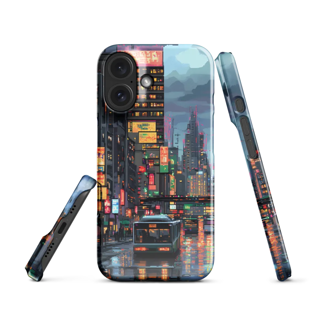 Neon Dreams: A Pixelated Urban Night | Phone Case |  16 | Snap Case | Glossy