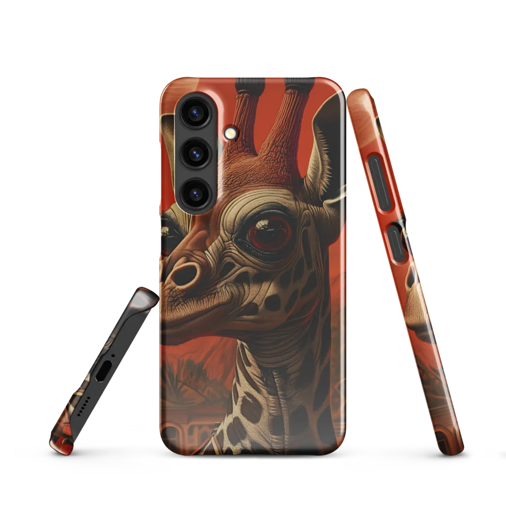 Whimsical Giraffe in an Orange Dreamscape