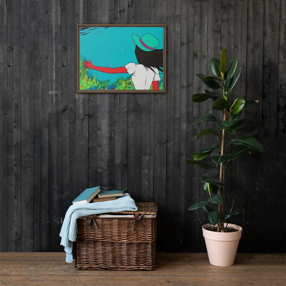 Whimsical Encounter | Canvas with Brown Frame | 18″×24″