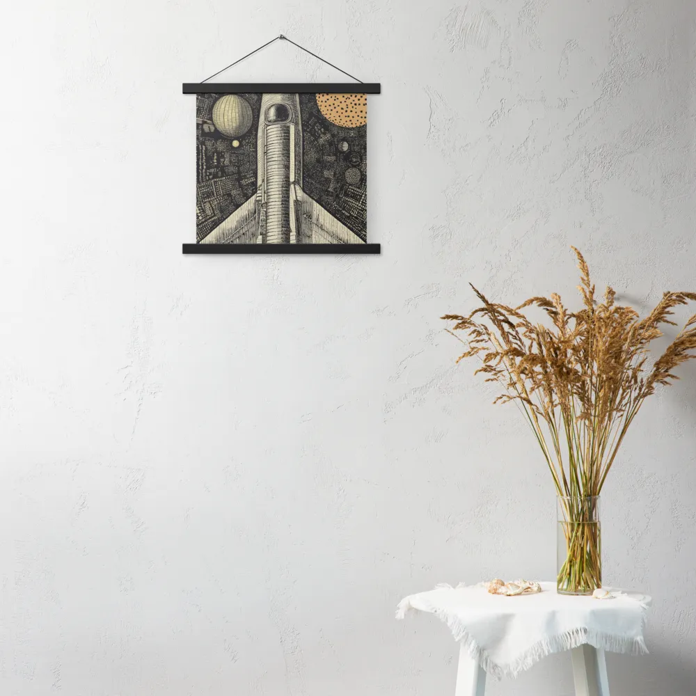 Voyage to the Unknown | Poster With Black Wood Hanger | 14″×14″
