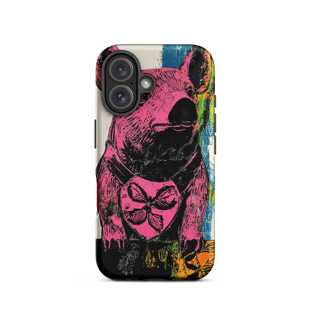 Vibrant Hearted Pig | Phone Case