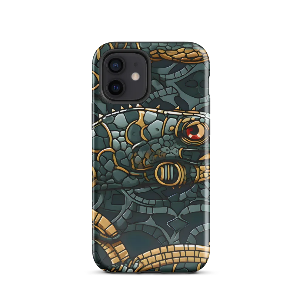 Reptilian Elegance: A Digital Art Nouveau Tapestry