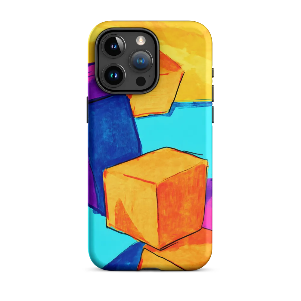 Playful Cubes in Vibrant Harmony | Phone Case |  15 Pro Max | Tough Case | Matte