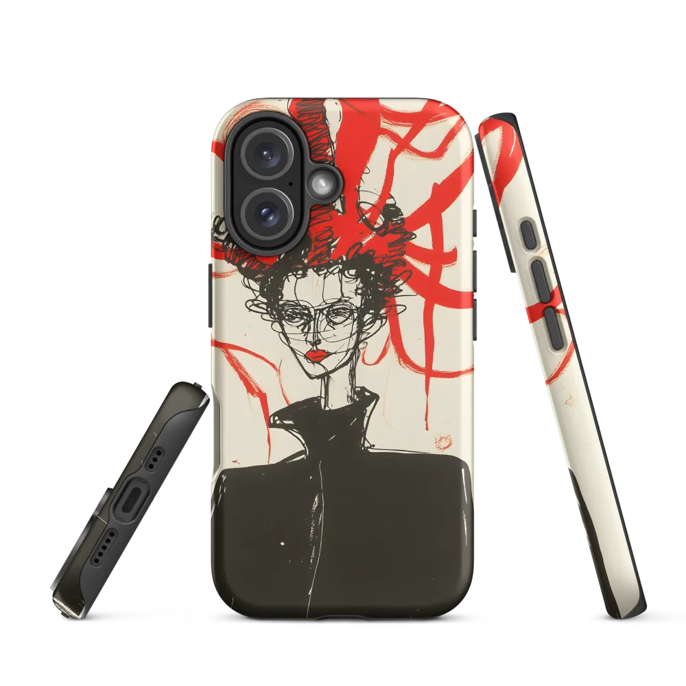 Dramatic Elegance in Red and Black | Phone Case