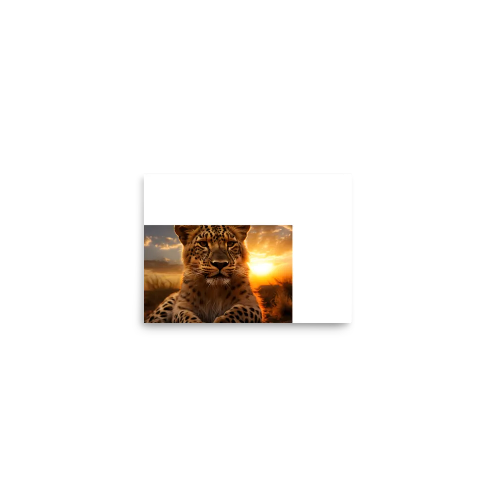 Regal Presence: The Leopard at Sunset | Poster | 5″×7″