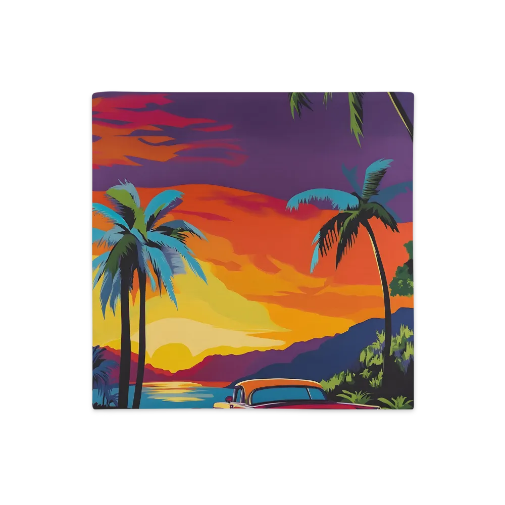 Sunset Drive | Pillow Case | 18″×18″