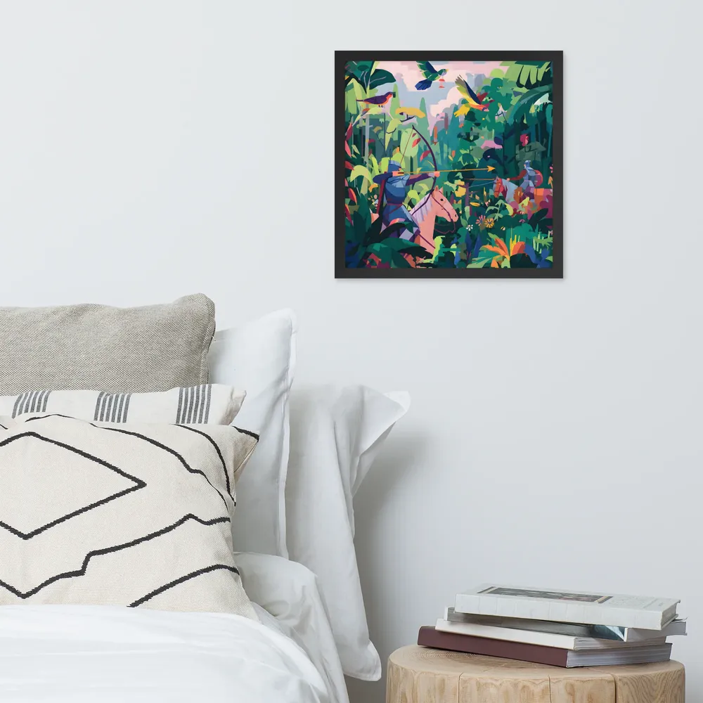 Jungle Archers 
 Poster with Black Frame | 16″x 16″