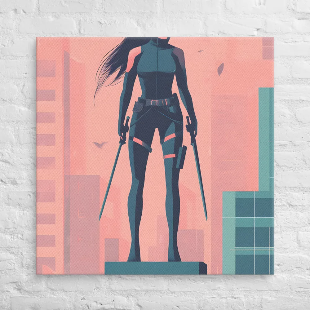 Urban Sentinel: A Warrior's Stand | Canvas | 36″×36″