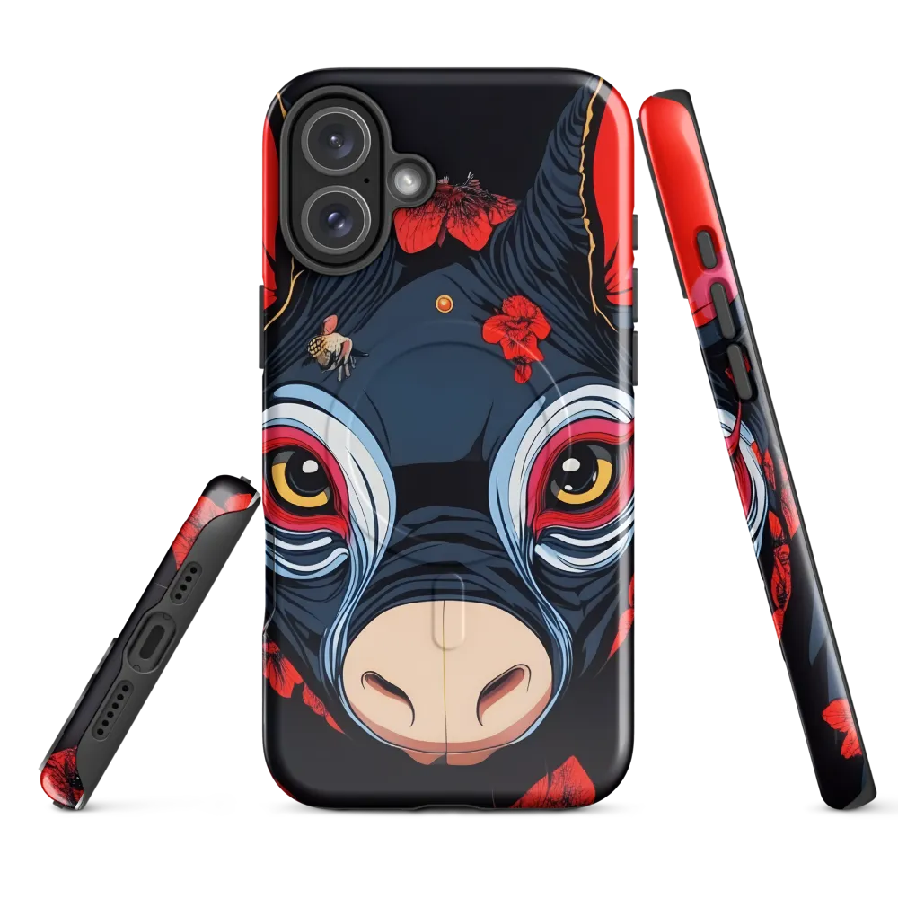 Mystical Bull with Floral Motifs