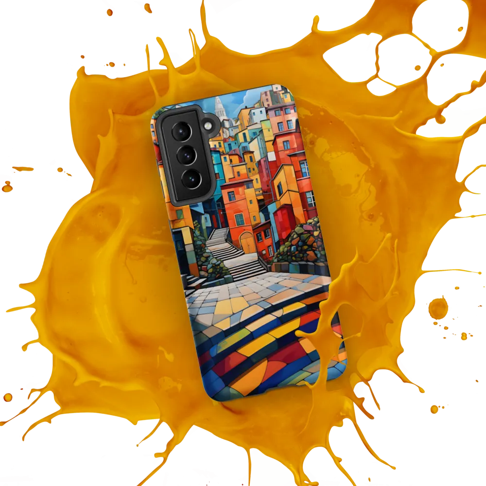 Vibrant Village: A Cubist Journey