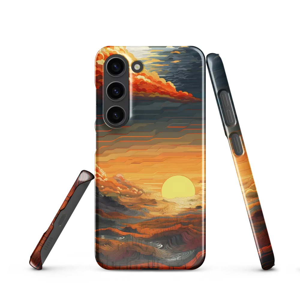 Ethereal Sunset: A Serene Landscape in Flowing Forms