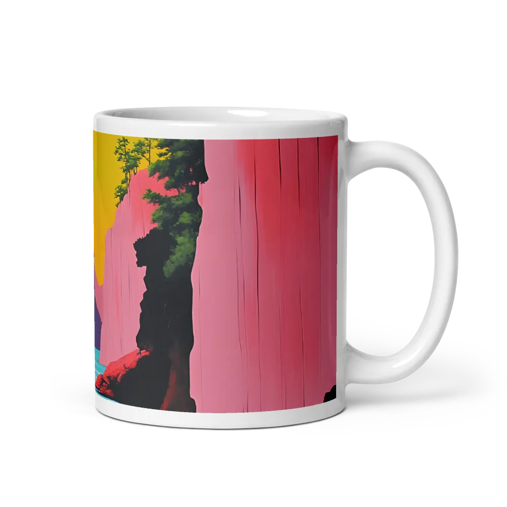 Dreamscape of Pink Cliffs and Turquoise Waters | Mug with White inside | 11 oz