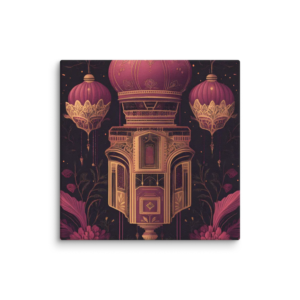 Ornate Harmony: A Digital Floral Architecture | Canvas | 14″×14″