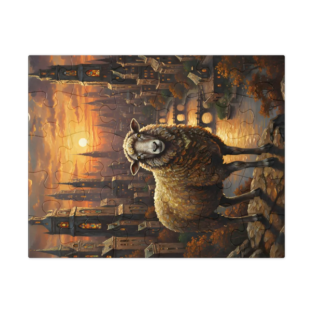 Sheep at Dusk 
 Jigsaw Puzzle in Tin Box