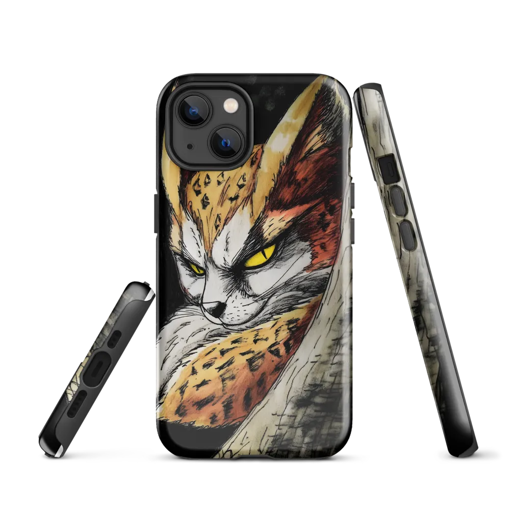 Fierce Gaze of the Wild Cat | Phone Case |  13 | Tough Case | Glossy