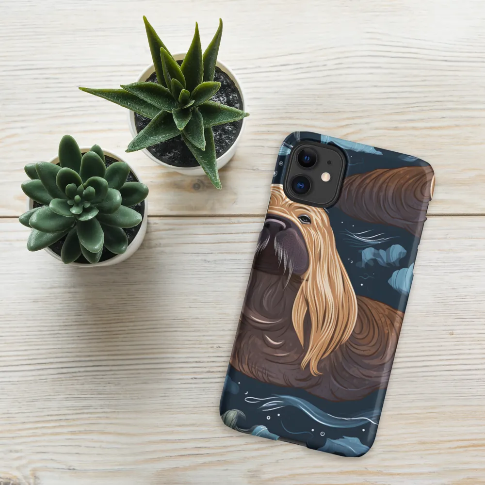 Whimsical Walruses in Deep Blue