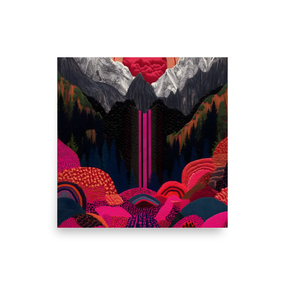 Ethereal Cascade: A Surreal Landscape | Poster | 10″×10″