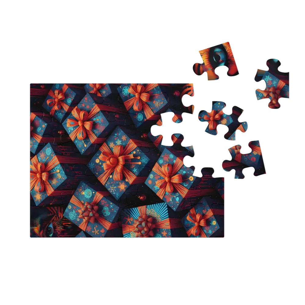 Midnight Wrapped Gifts 
 Jigsaw Puzzle in Tin Box