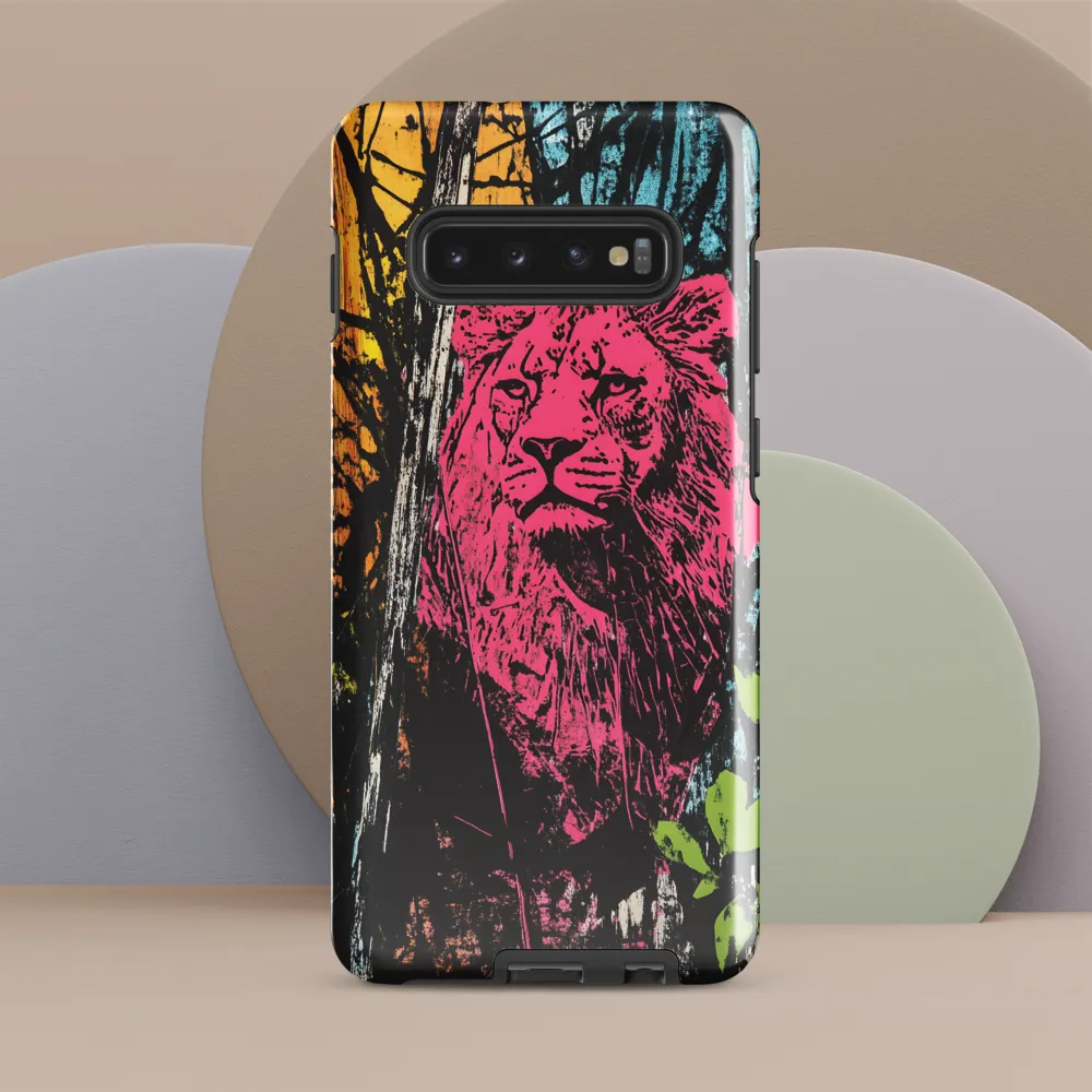 Fierce Vibrance: The Pink Lion | Phone Case |  S10 Plus | Tough Case | Glossy