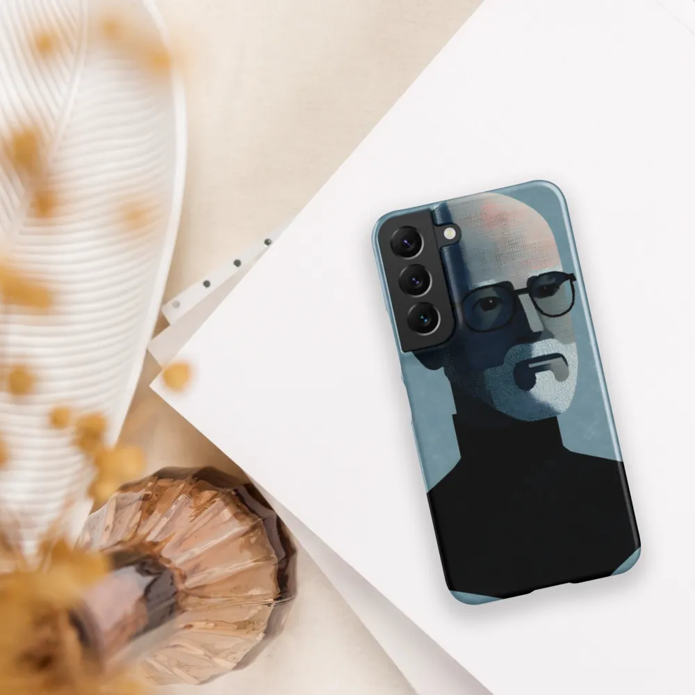 Minimalist Portrait of a Modern Man | Phone Case |  S22 | Snap Case | Matte