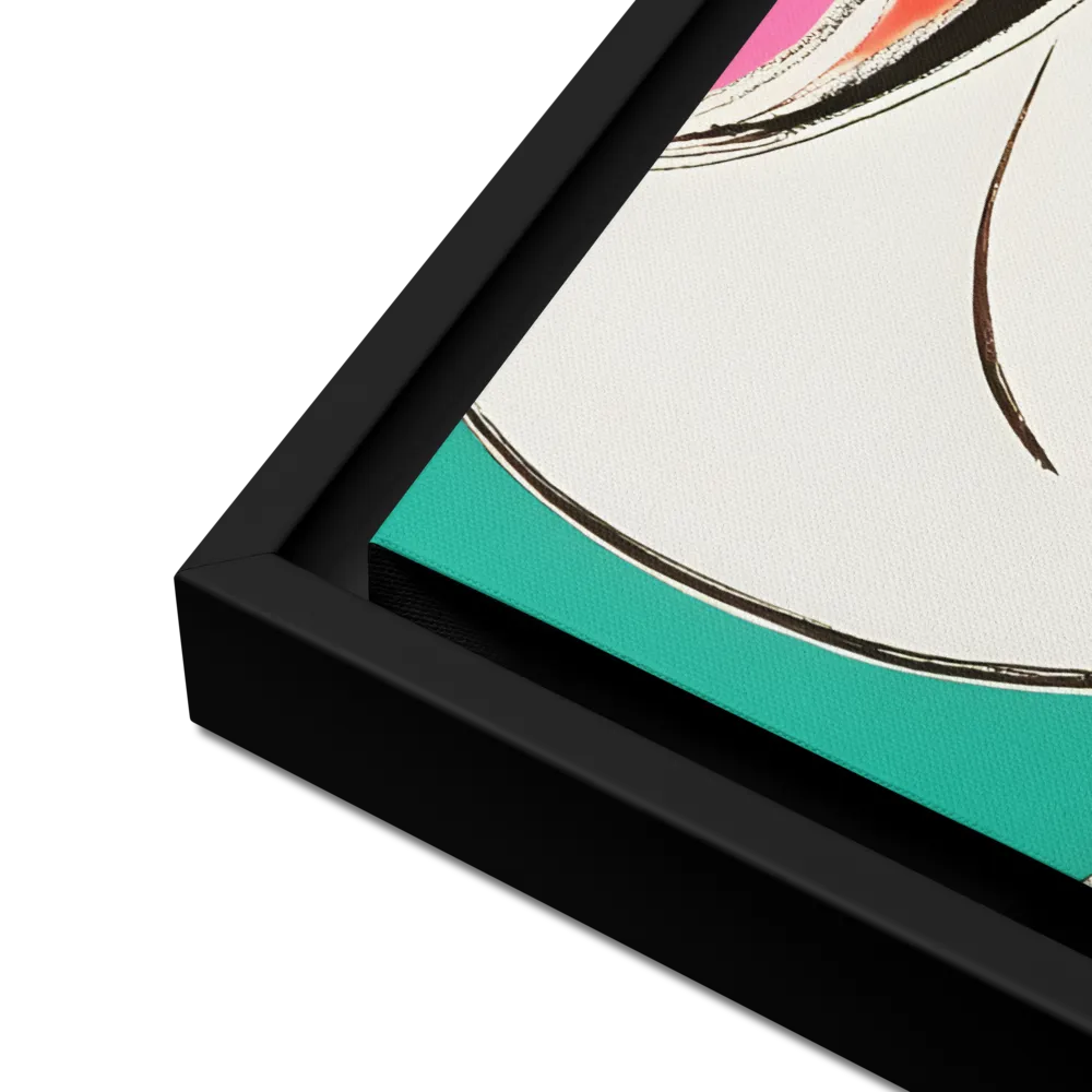 Whimsical Portrait in Colorful Abstraction | Canvas with Black Frame | 16″×20″