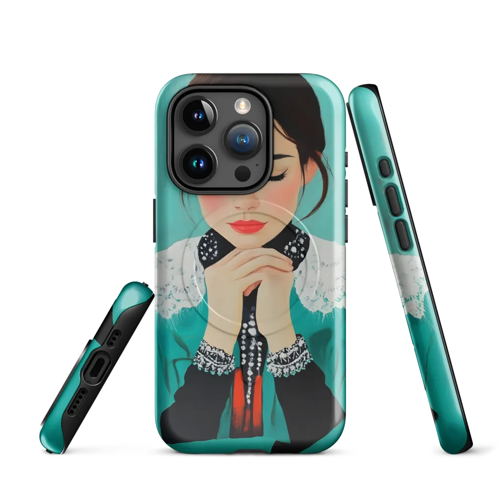 Serenity in Turquoise | Phone Case |  15 Pro | MagSafe® Tough Case | Glossy