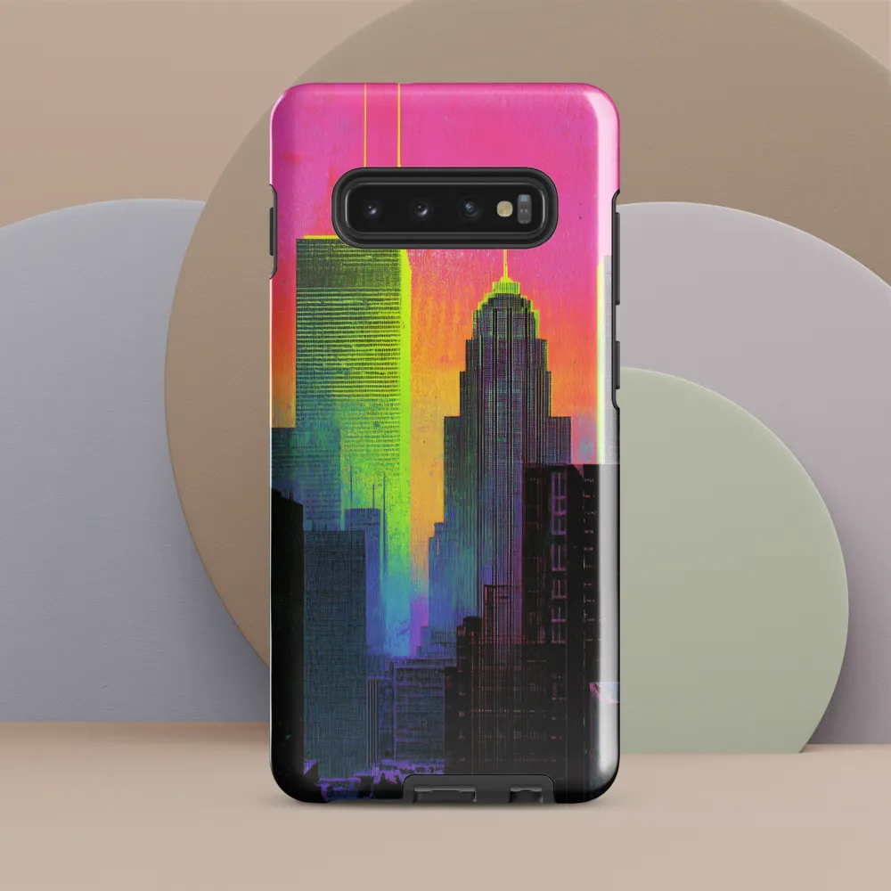 Neon Dreamscape: A Synthwave City | Phone Case |  S10 Plus | Tough Case | Glossy