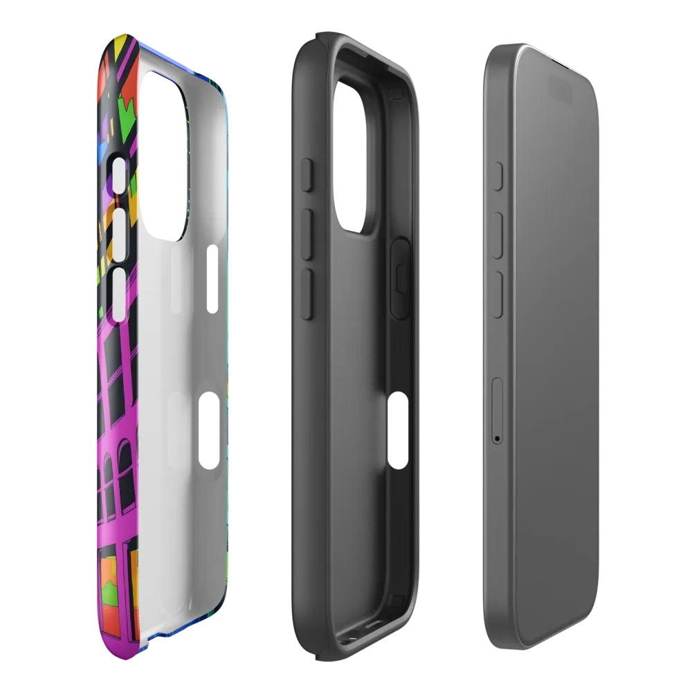Neon Dreamscape: A Futuristic City at Dusk | Phone Case |  16 Pro | Tough Case | Glossy