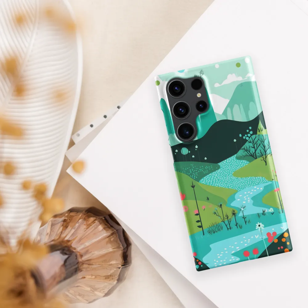 Whimsical River in a Lush Landscape