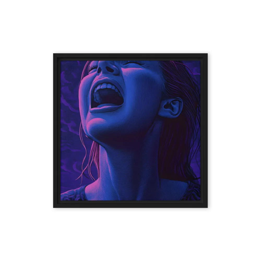 Echoes of Anguish | Canvas with Black Frame | 16″×16″