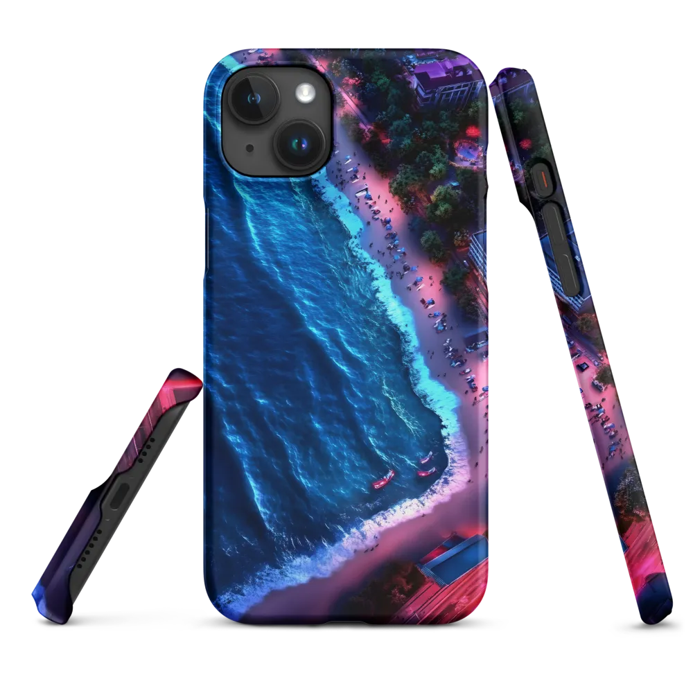 Twilight Reflections: A Serene Beach Aerial | Phone Case |  15 Plus | Snap Case | Matte
