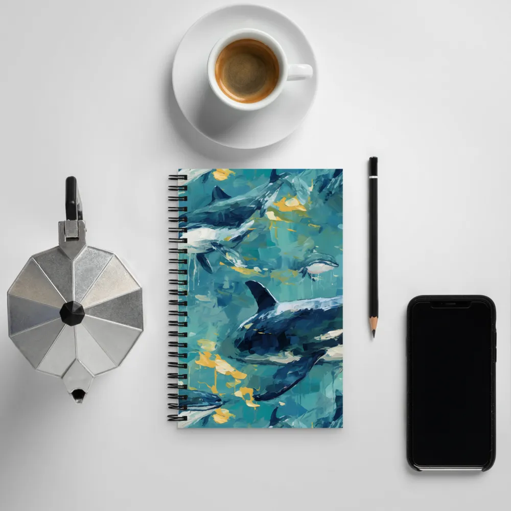 Beneath the Waves: A Symphony of Whales | Spiral Notebook