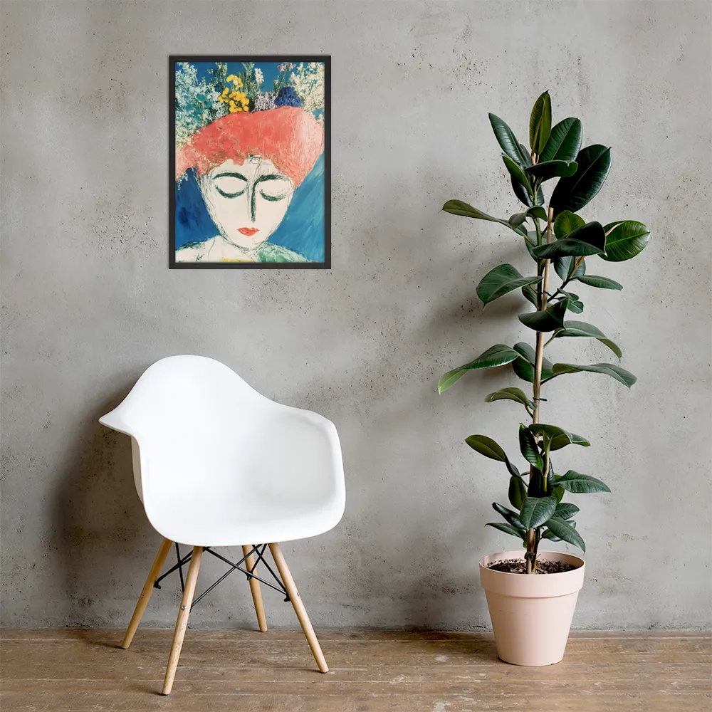 Serenity in Bloom | Poster with Black Frame | 18″×24″