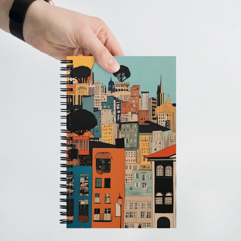 Urban Fusion: A Colorful Cityscape | Spiral Notebook