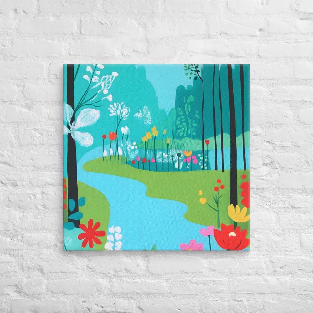 Whispers of Spring: A Colorful Retreat | Canvas | 28″×28″