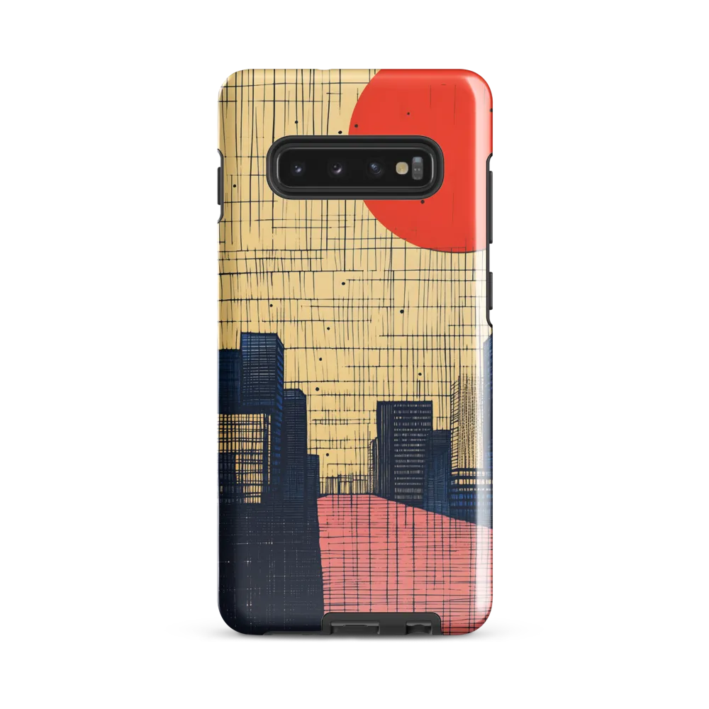 Urban Echoes: A Minimalist Cityscape | Phone Case |  S10 Plus | Tough Case | Glossy