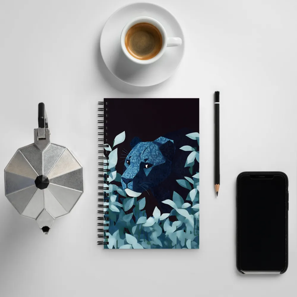 Lurking Blue: The Panther's Gaze | Spiral Notebook