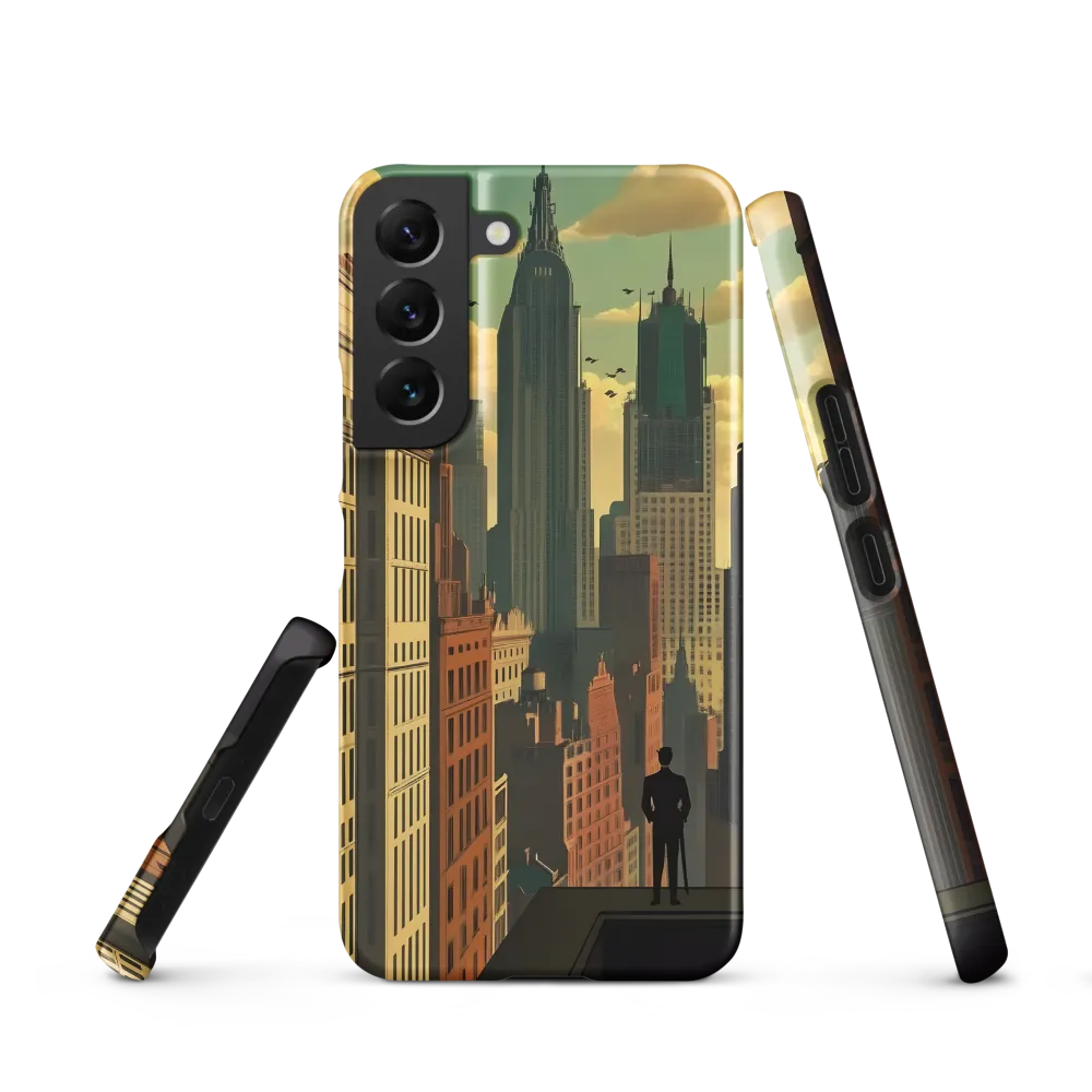 Urban Dreams: A Silhouette in Art Deco Cityscape
