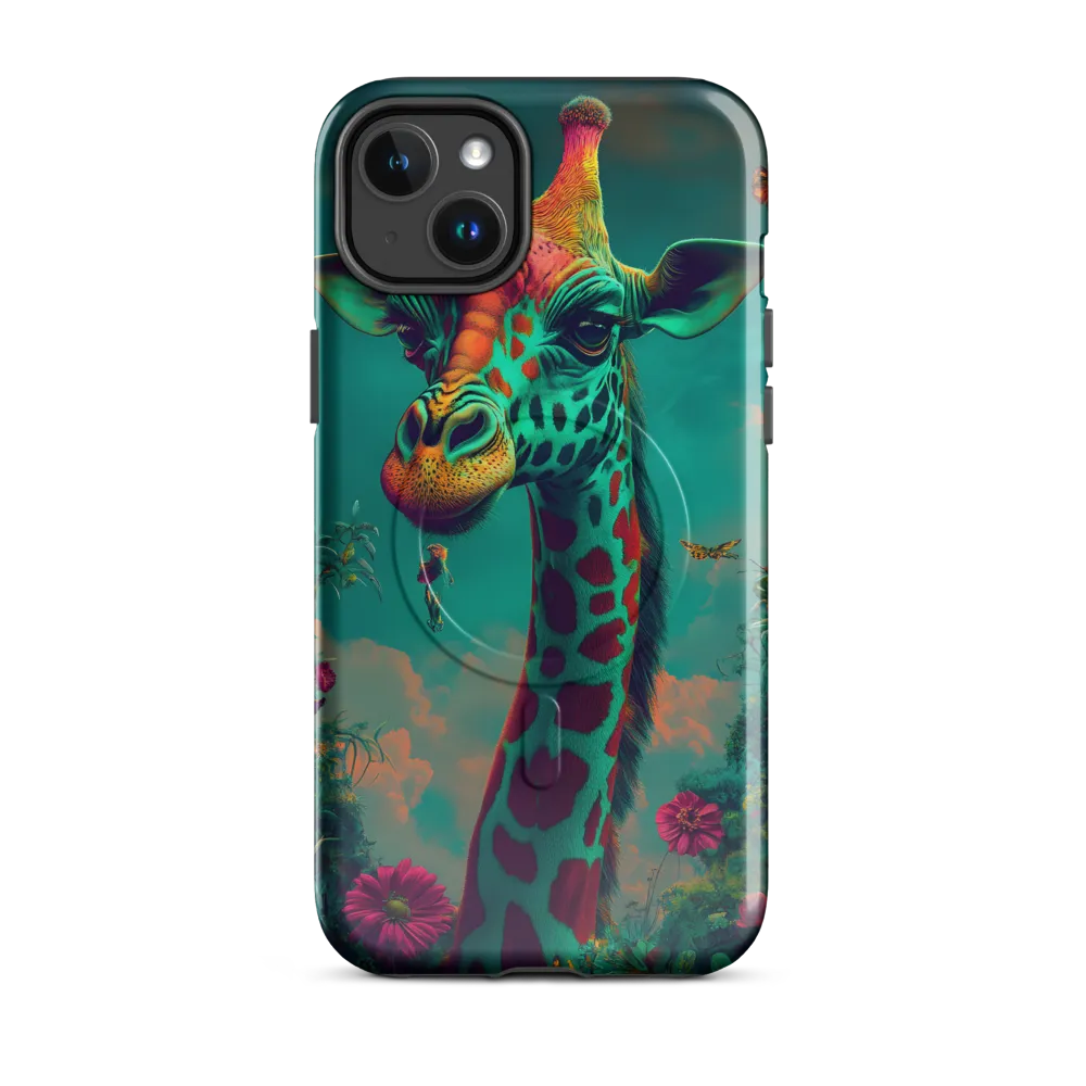 Whimsical Giraffe Among Blossoms