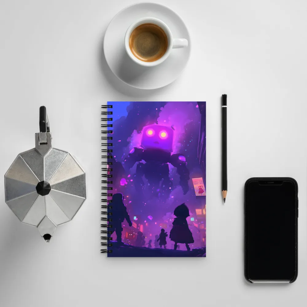 Awakening of the Neon Guardian | Spiral Notebook