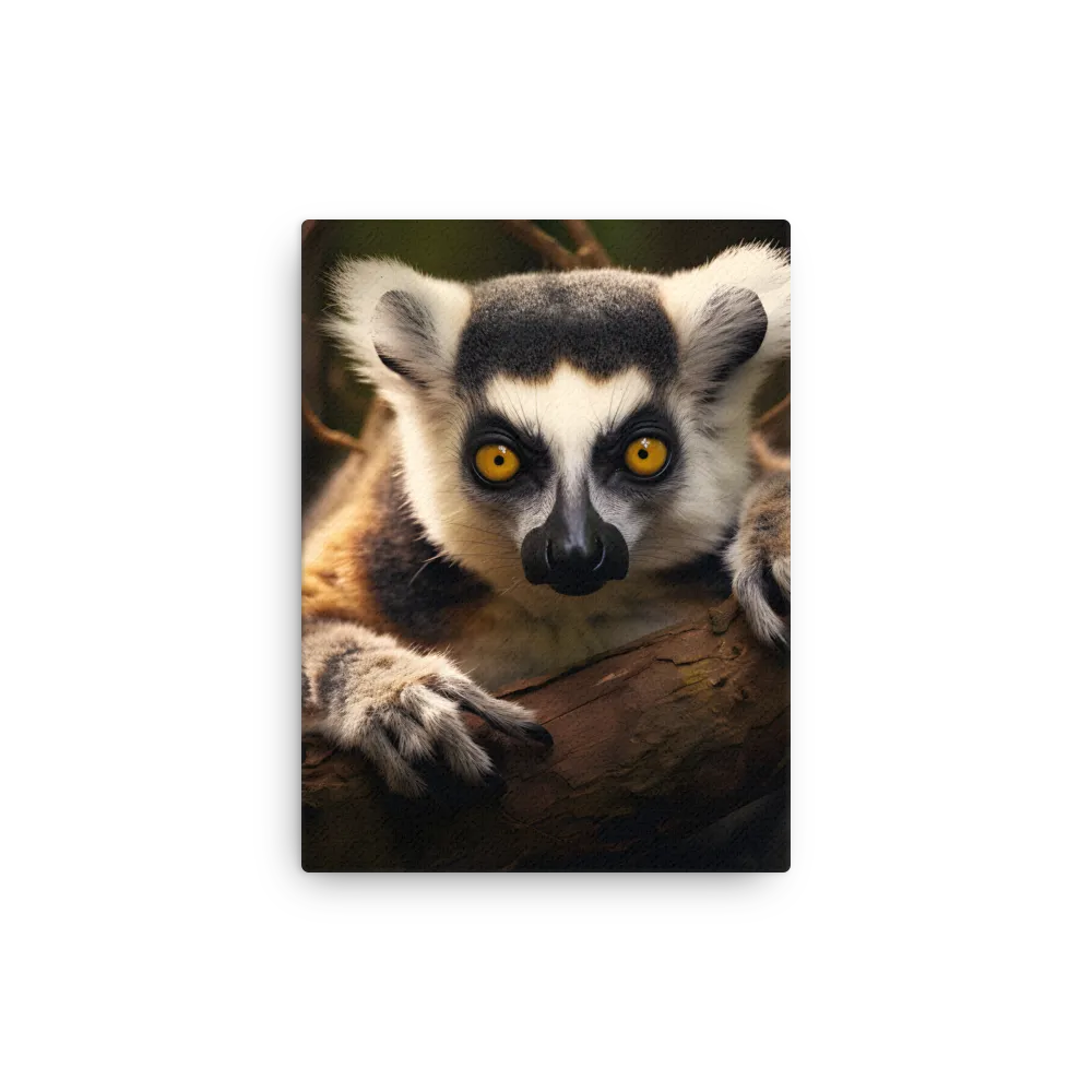 The Watchful Lemur | Thin Canvas | 9″×12″