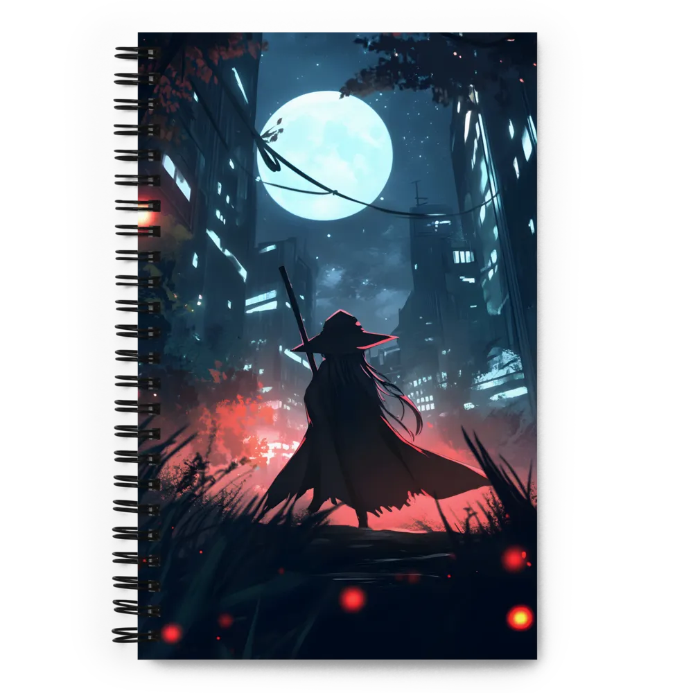 The Enigmatic Witch of the Night City | Spiral Notebook