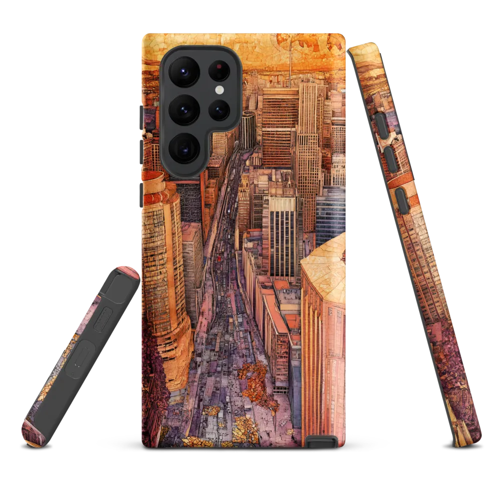 Mosaic Cityscape at Dusk