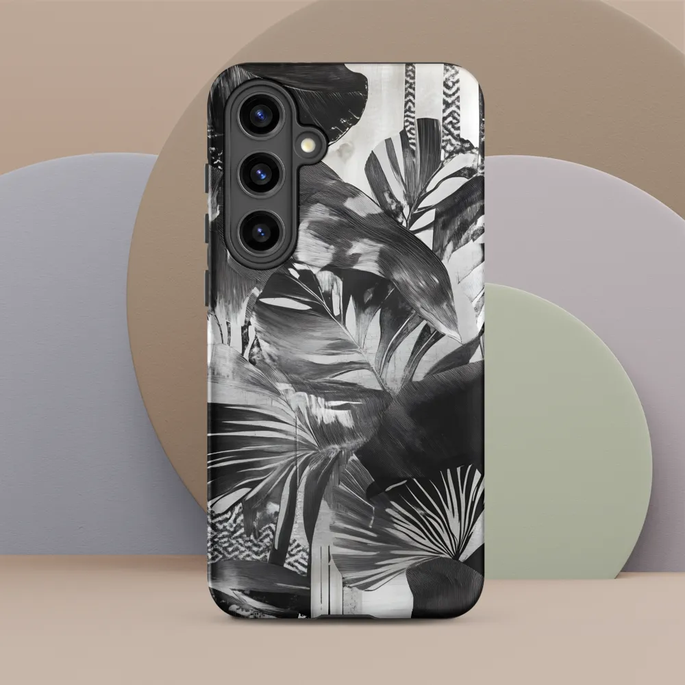 Monochrome Serenity in Tropical Foliage