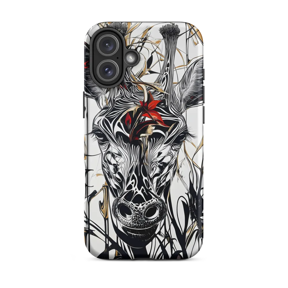 Floral Elegance: The Giraffe's Portrait